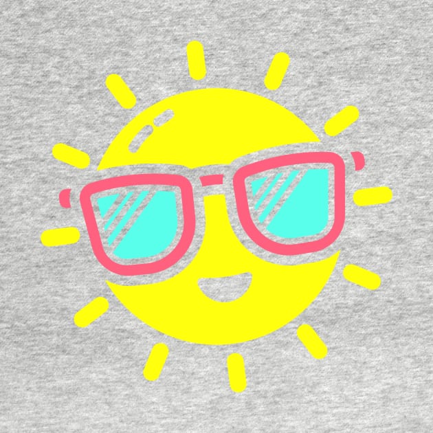 Happy Sunshine Smiling Sun with Sunglasses by CeeGunn